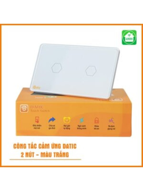 Công Tắc Cảm Ứng Datic – 2 Nút Màu Trắng