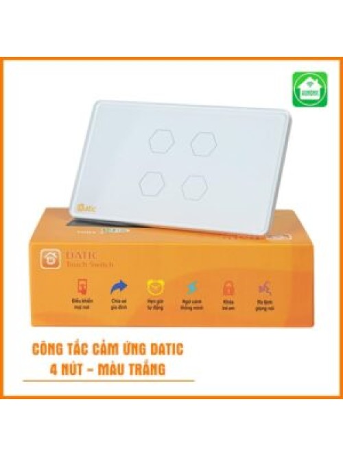 Công Tắc Cảm Ứng Datic – 4 Nút Màu Trắng