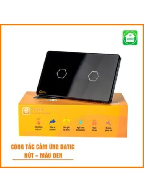 Công Tắc Cảm Ứng Datic – 2 Nút Màu Đen