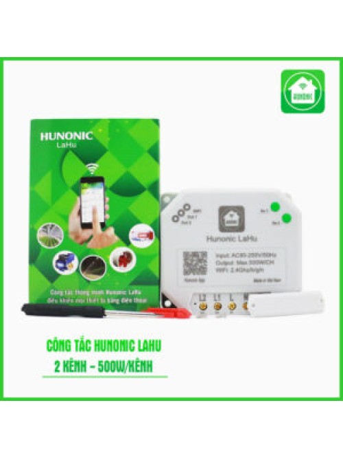 Công tắc Hunonic Lahu 2 kênh (500W/1 kênh)